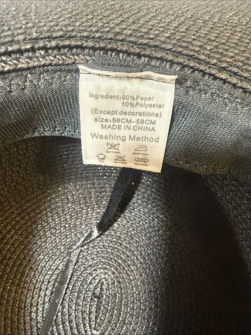 Amazon Black Wide-Brim Straw Sun Hat with Braided Band